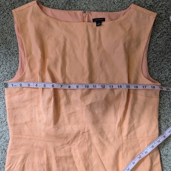 Ann Taylor Apricot Orange Linen Blend Boat Neck Sheath Dress Size 14 - Picture 10 of 10